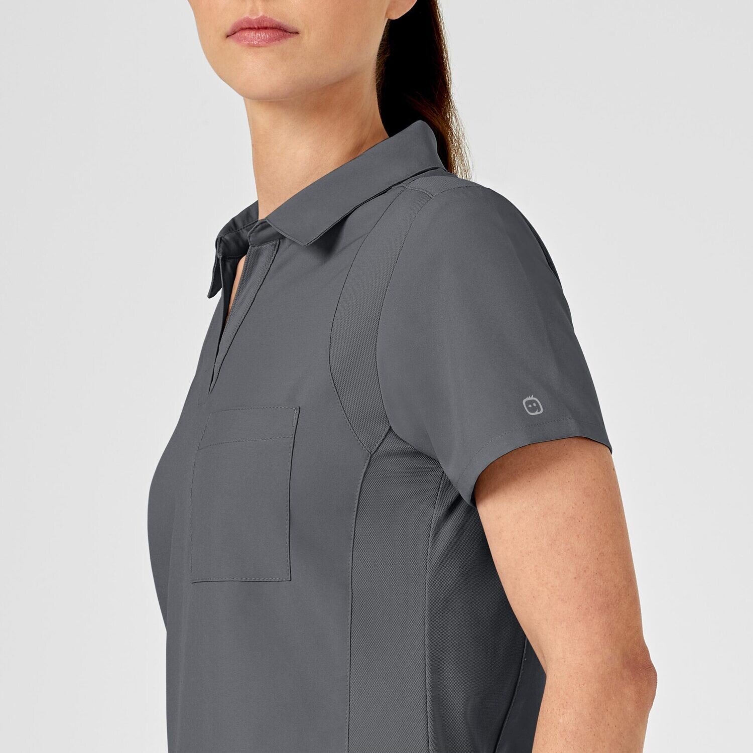 Casacca donna 6955 scollo a V polo pewter