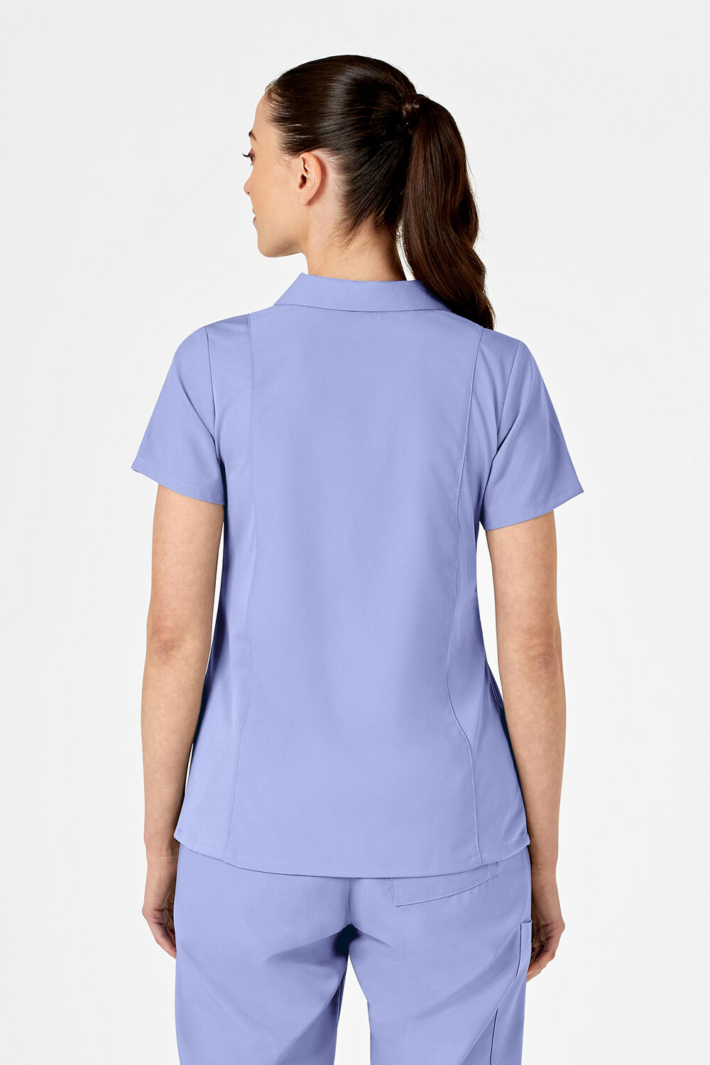 Casacca donna 6955 scollo a V polo ceil blue