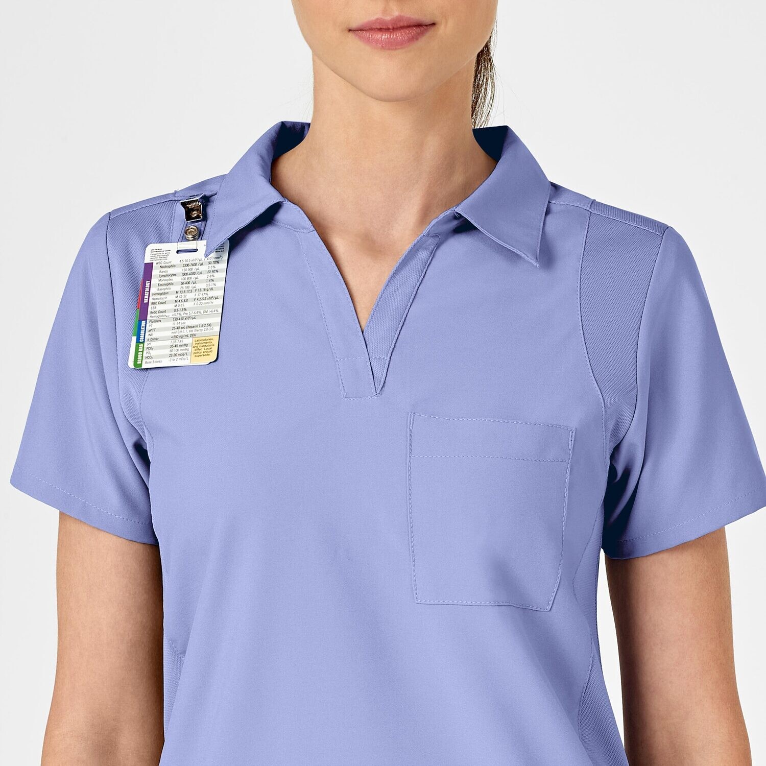 Casacca donna 6955 scollo a V polo ceil blue