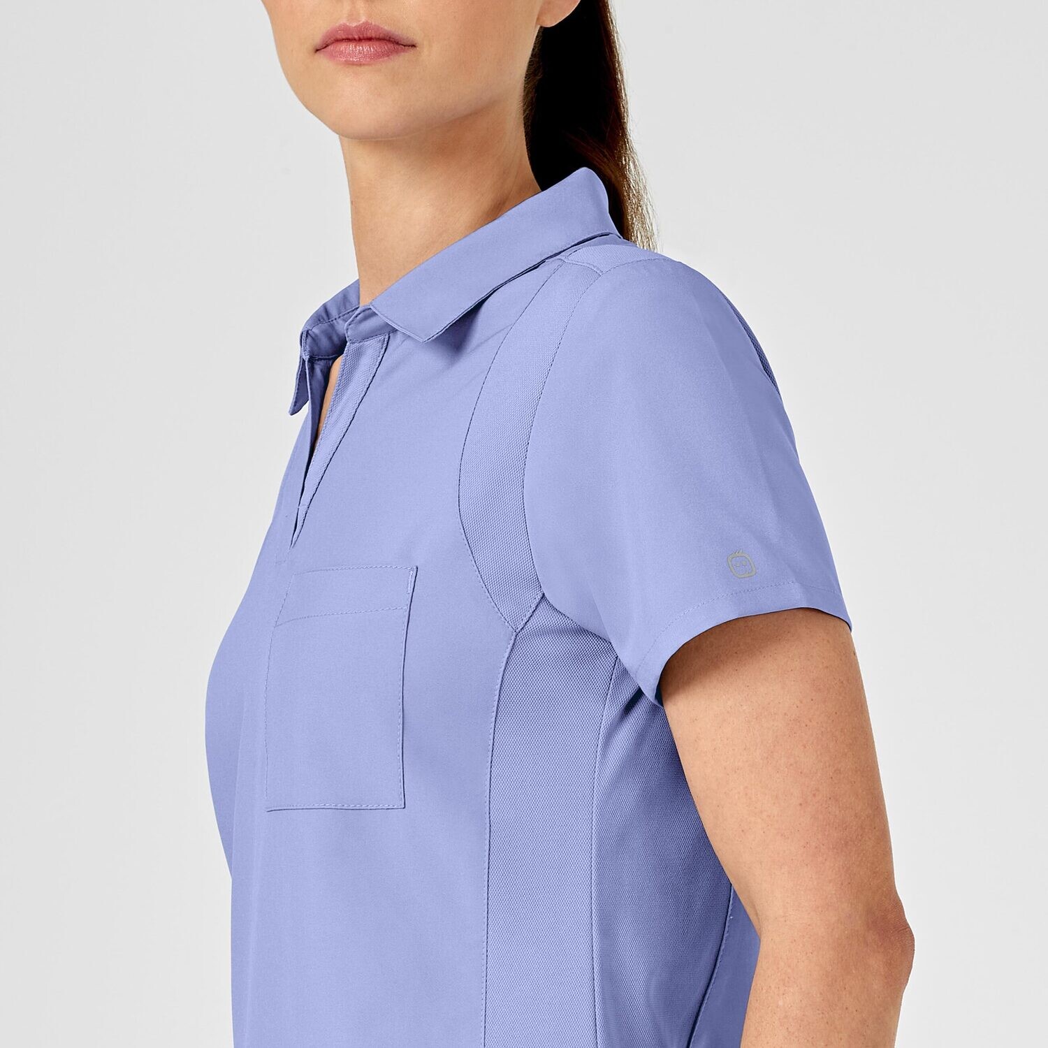 Casacca donna 6955 scollo a V polo ceil blue