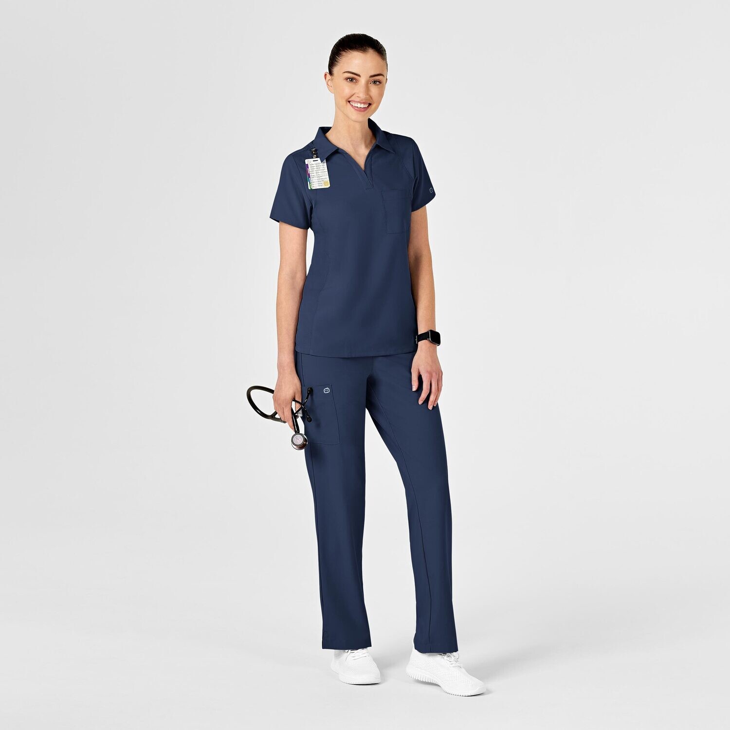 Casacca donna 6955 scollo a V polo navy blue