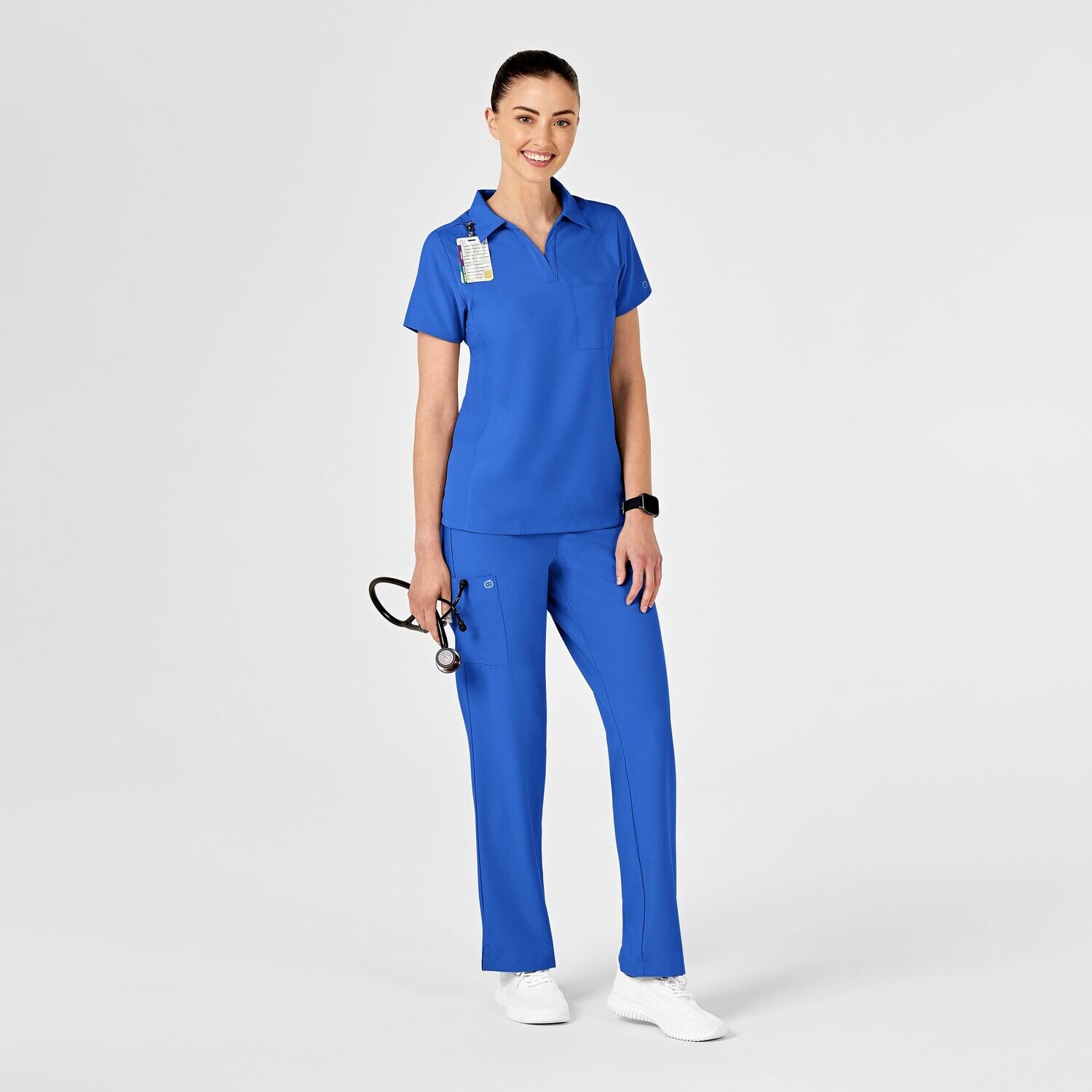 Casacca donna 6955 scollo a V polo royal blue