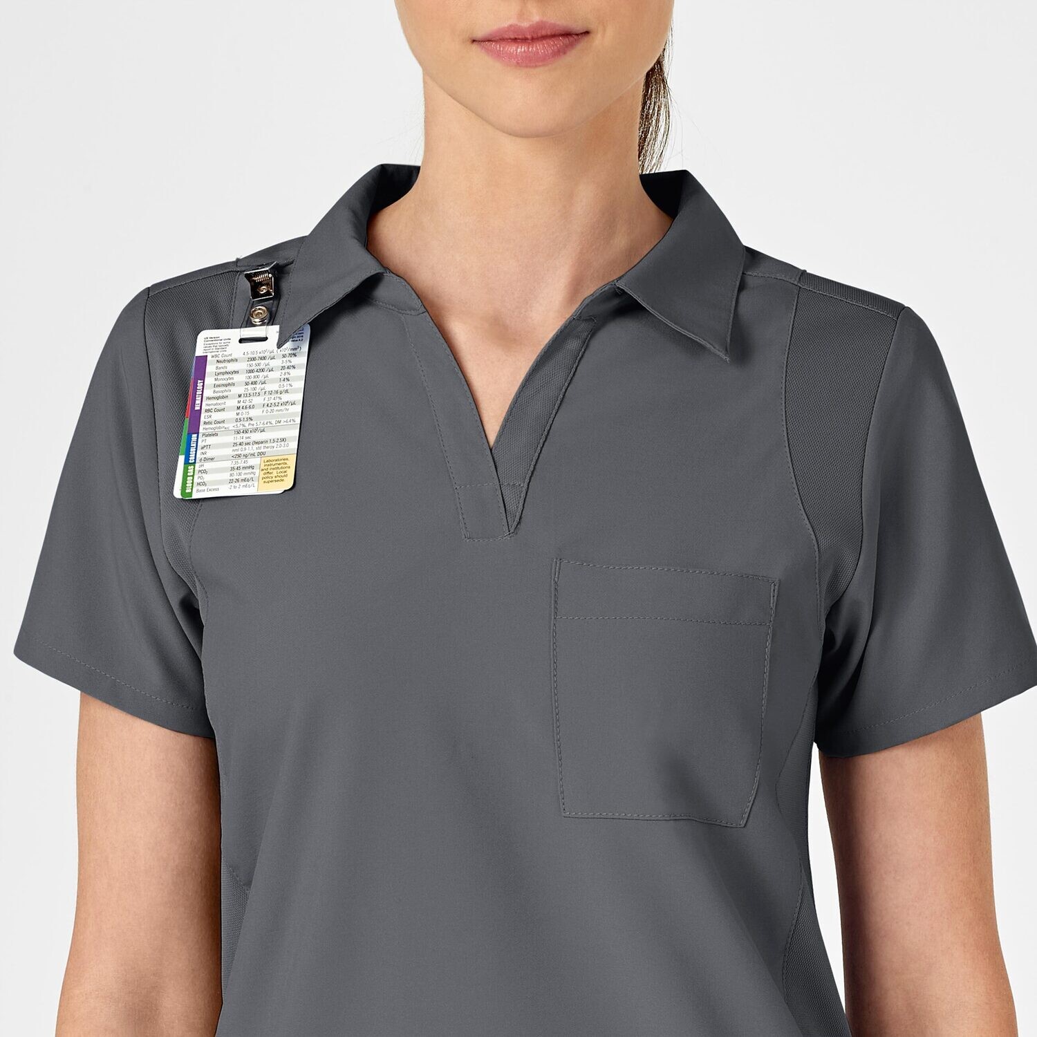 Casacca donna 6955 scollo a V polo pewter