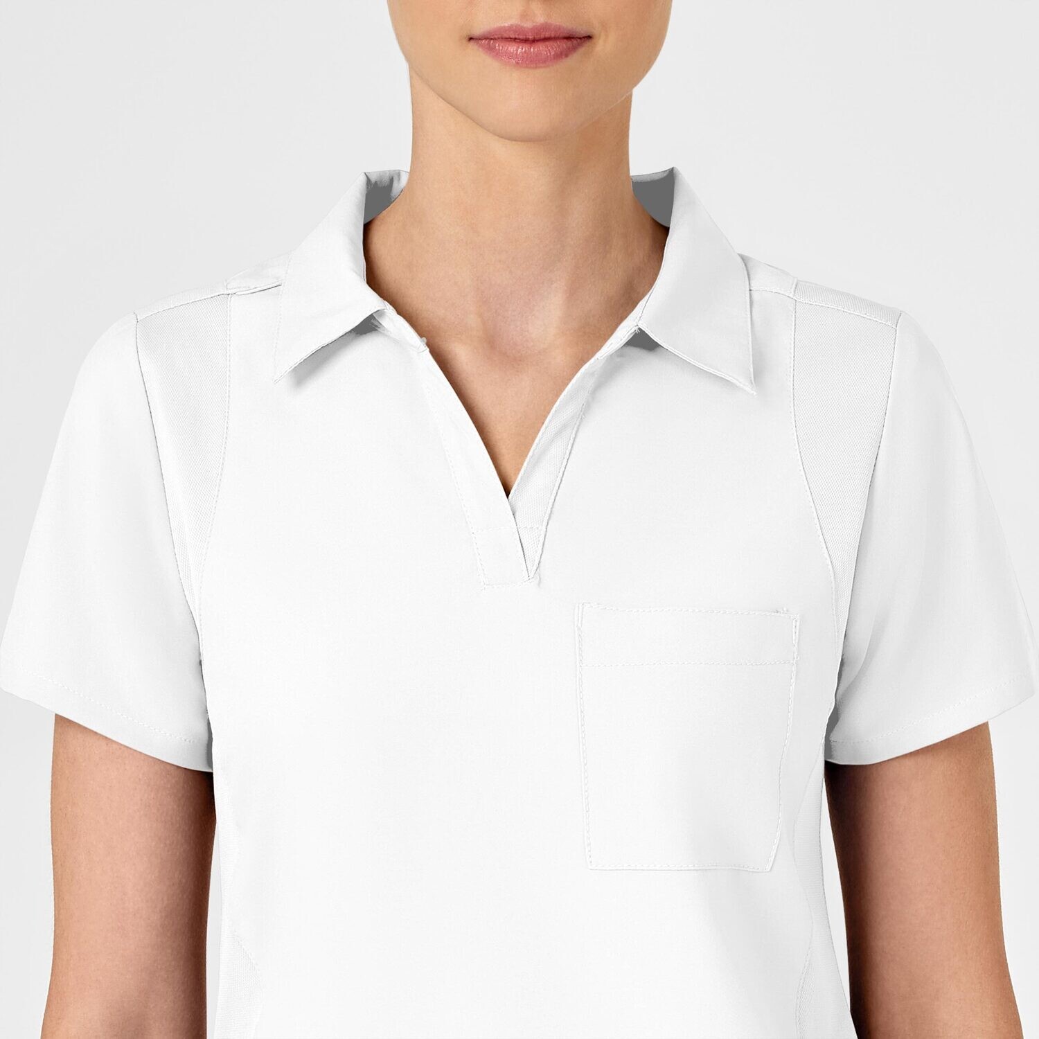 Casacca donna 6955 scollo a V polo white