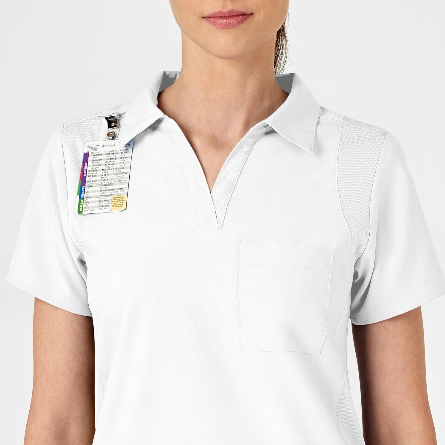 Casacca donna 6955 scollo a V polo white