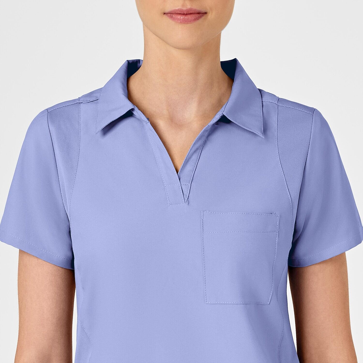 Casacca donna 6955 scollo a V polo ceil blue
