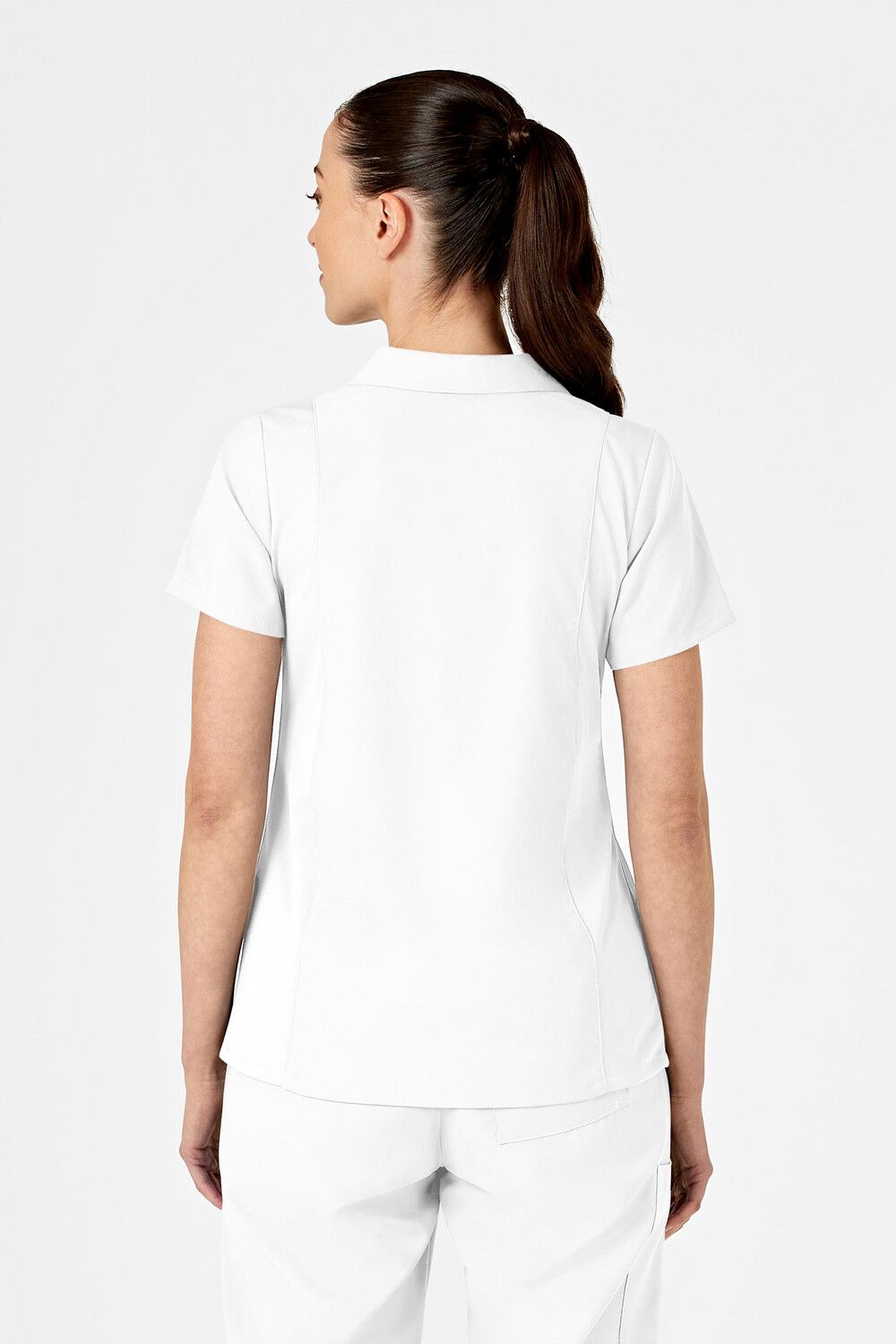 Casacca donna 6955 scollo a V polo white