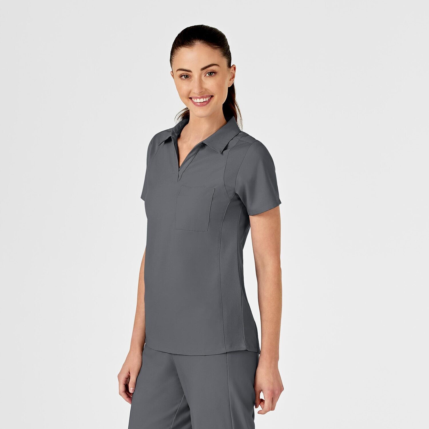 Casacca donna 6955 scollo a V polo pewter