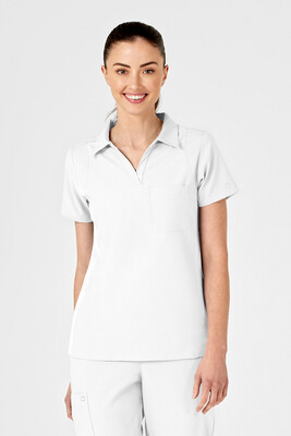 Casacca donna 6955 scollo a V polo white