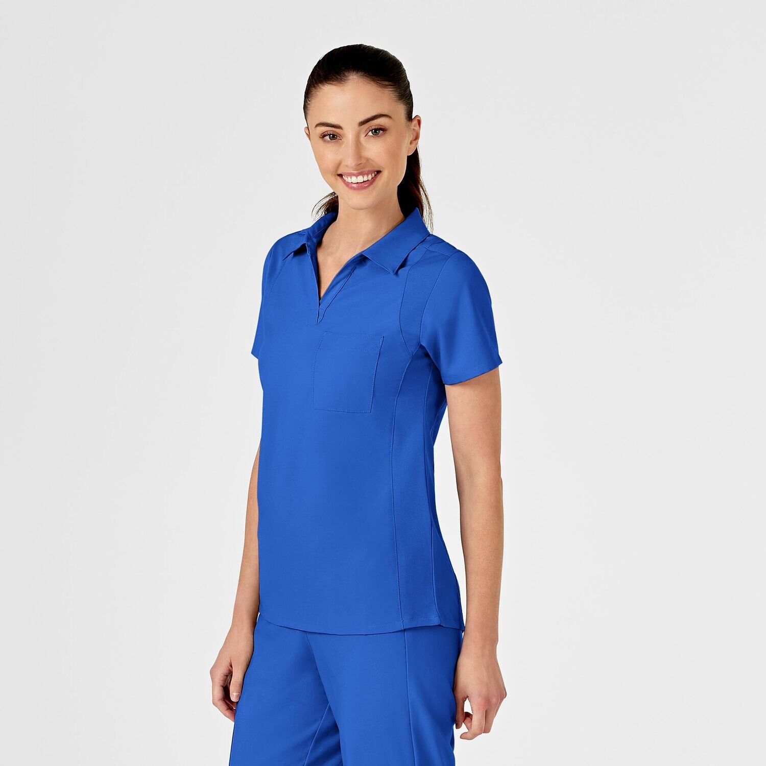 Casacca donna 6955 scollo a V polo royal blue