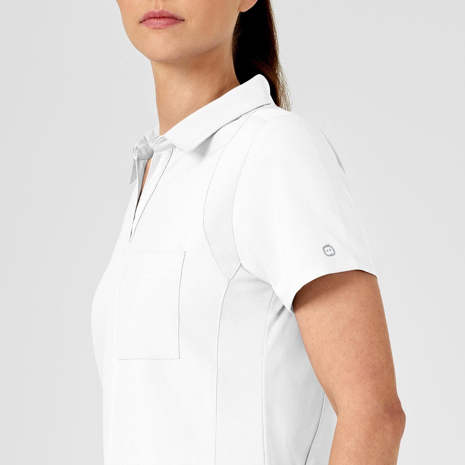 Casacca donna 6955 scollo a V polo white