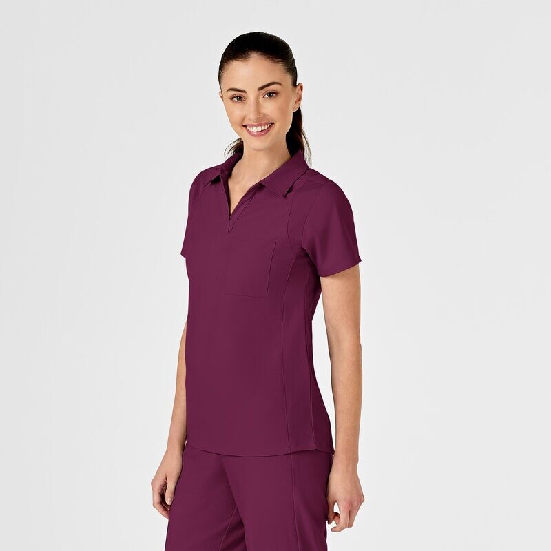 Casacca donna 6955 scollo a V polo wine