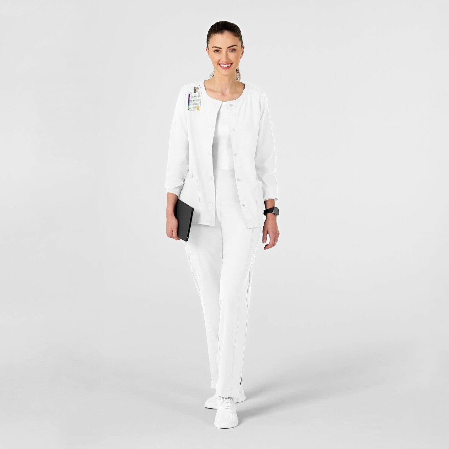 Casacca donna 8155 girocollo manica lunga white