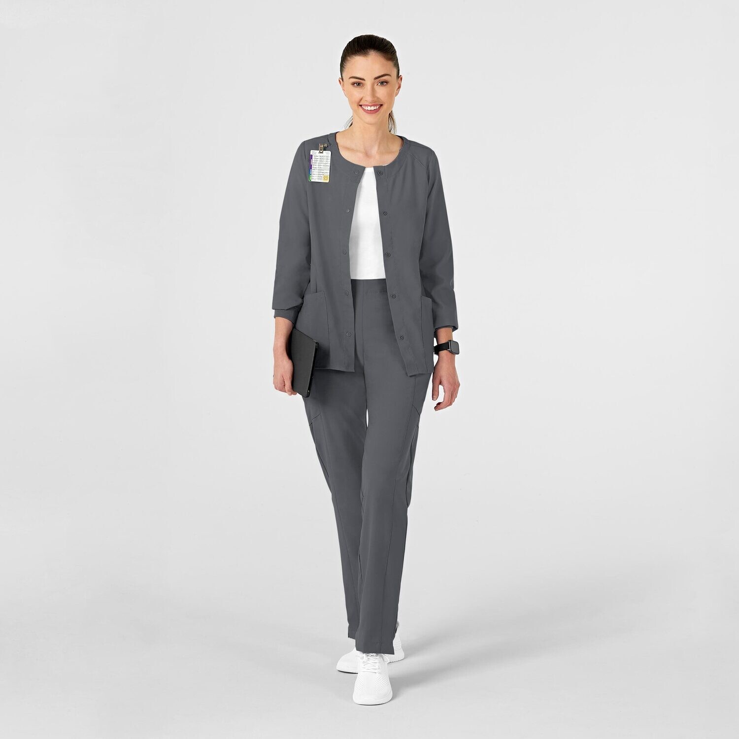 Casacca donna 8155 girocollo manica lunga pewter