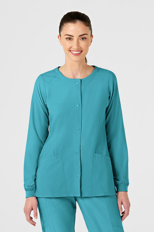 Casacca donna 8155 girocollo manica lunga teal blue