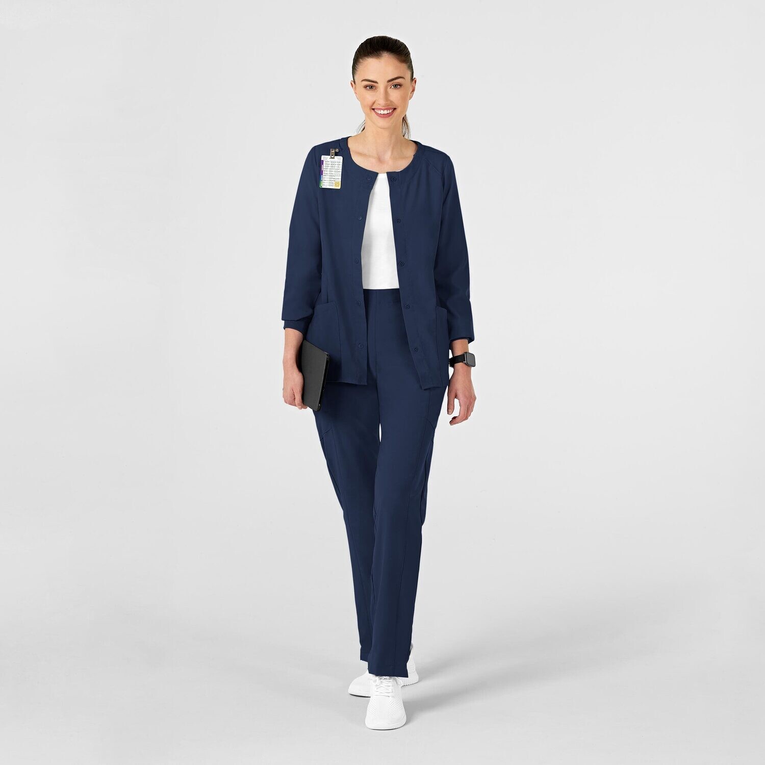 Casacca donna 8155 girocollo manica lunga navy blue