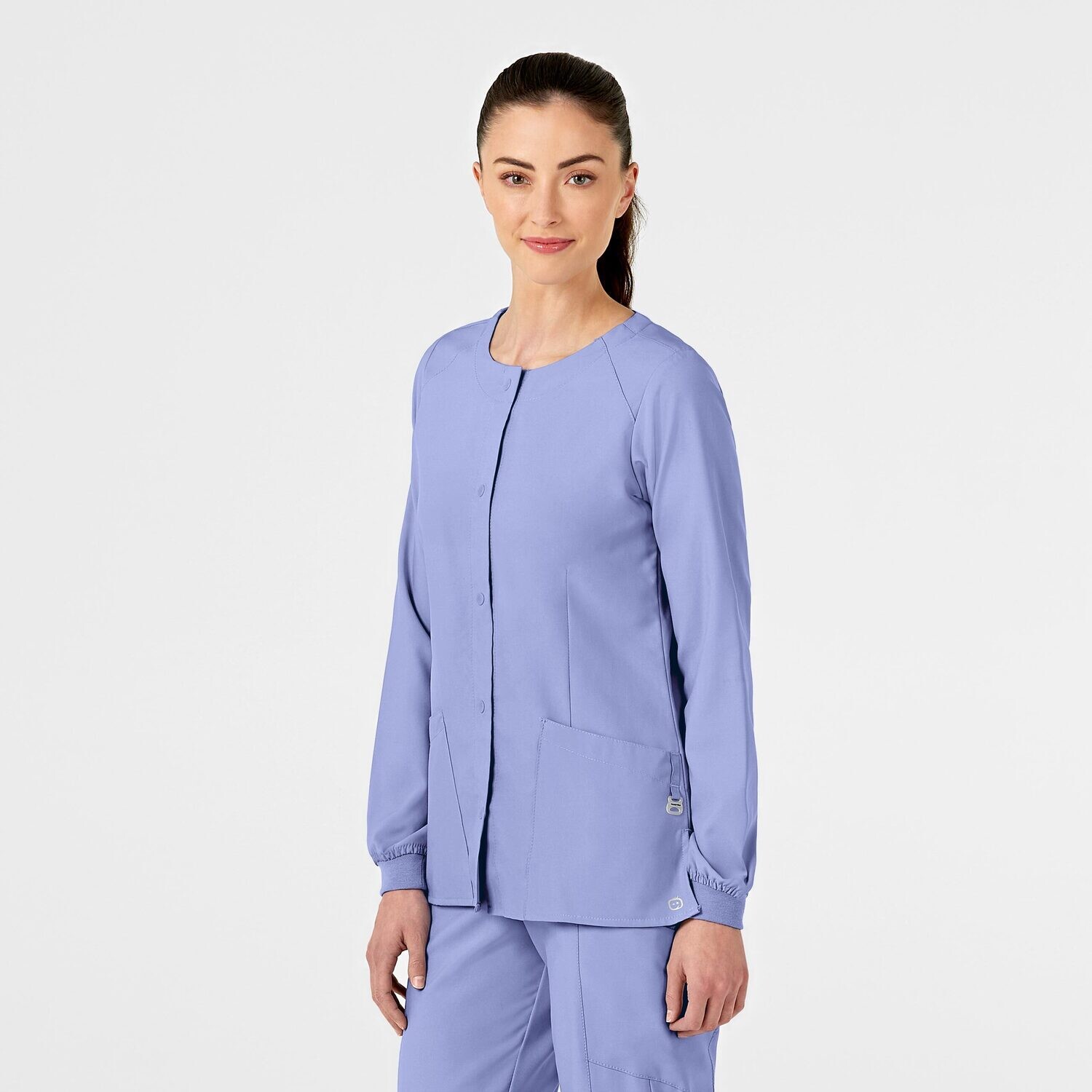 Casacca donna 8155 girocollo manica lunga ceil blue