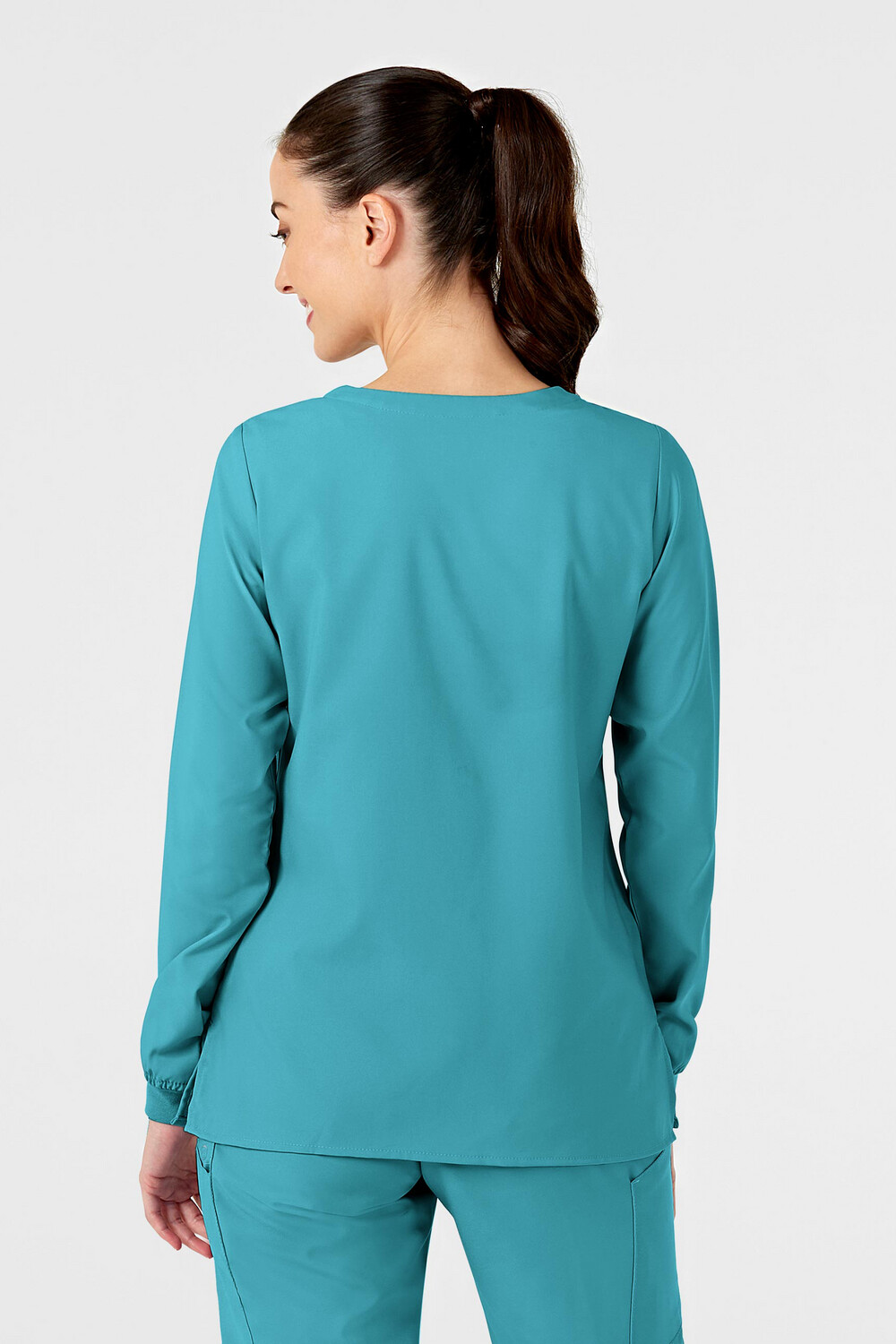 Casacca donna 8155 girocollo manica lunga teal blue