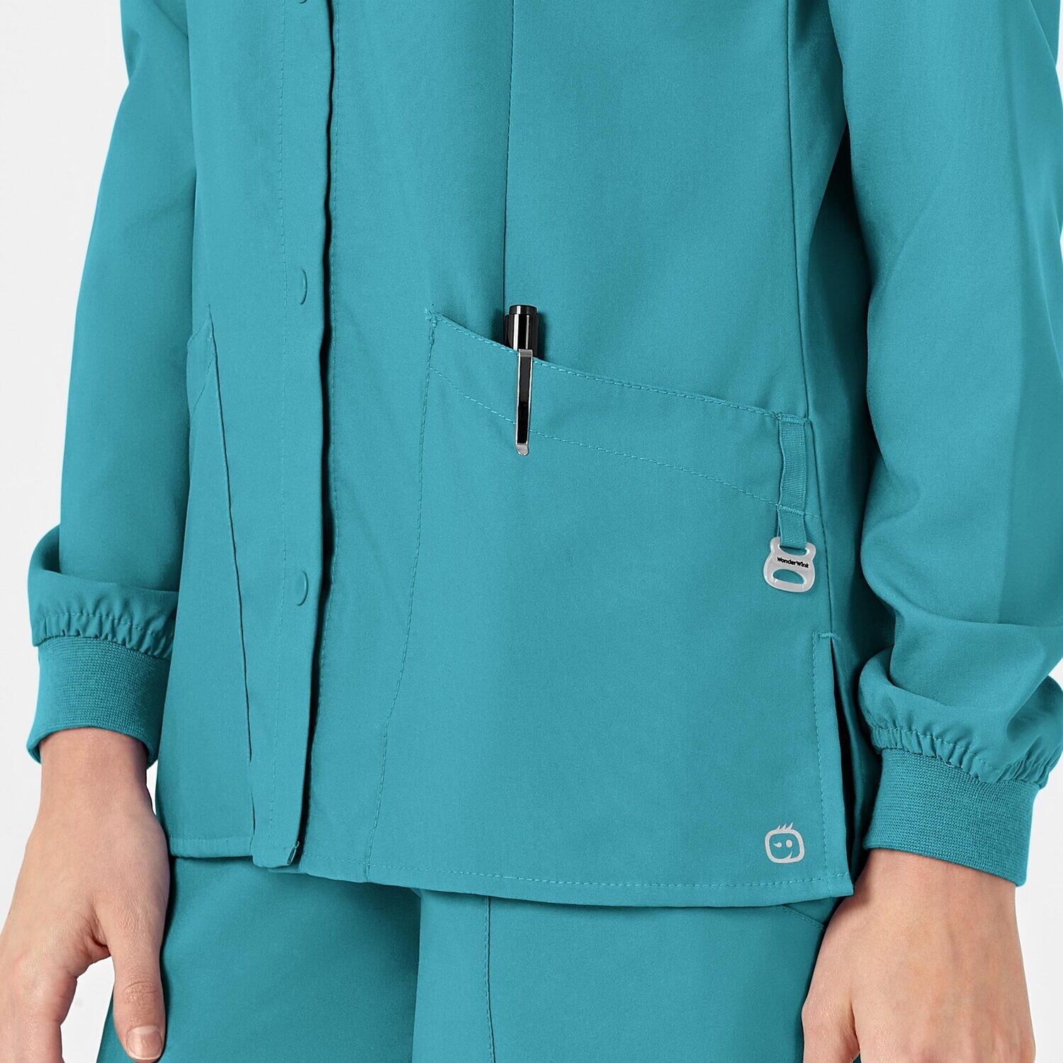 Casacca donna 8155 girocollo manica lunga teal blue