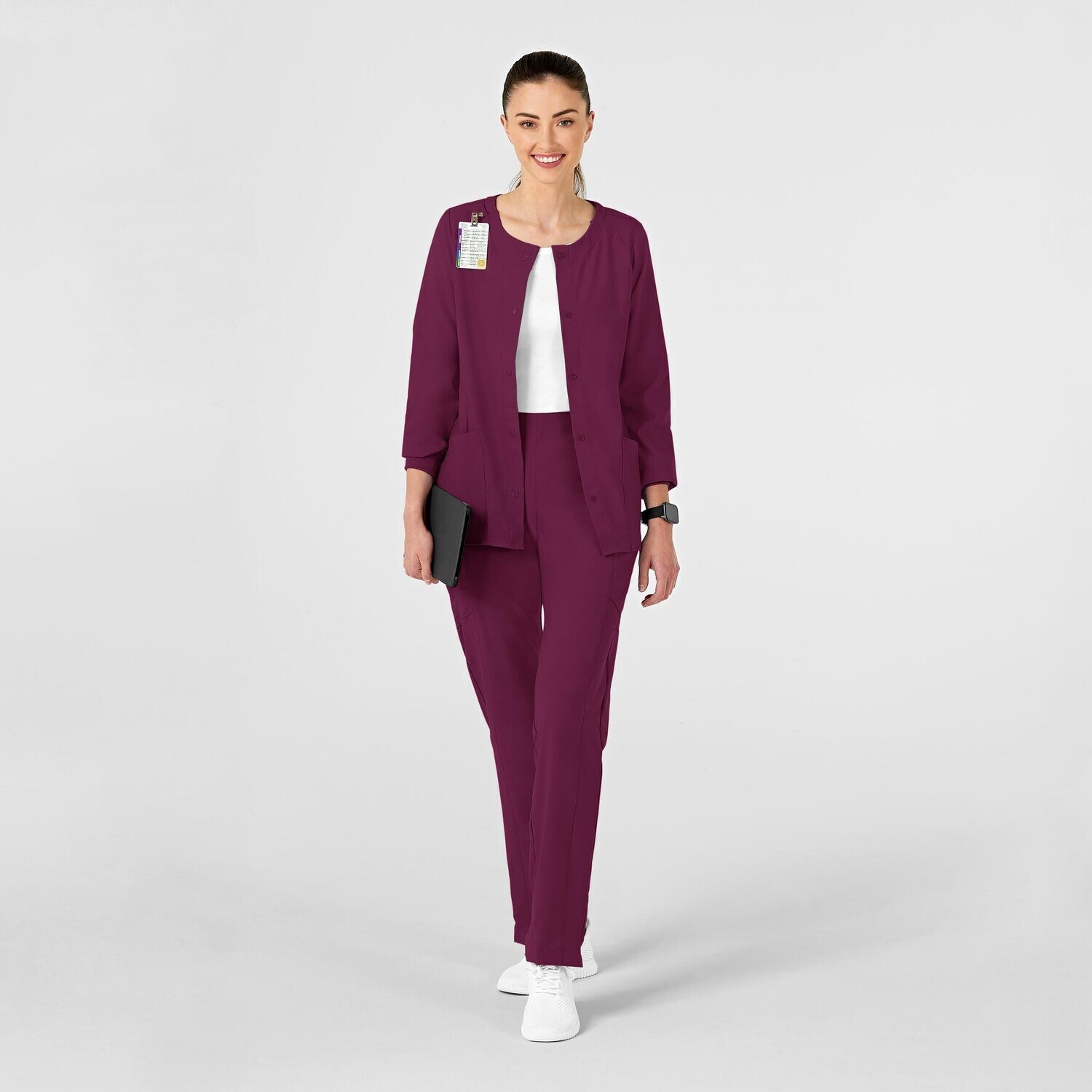 Casacca donna 8155 girocollo manica lunga wine