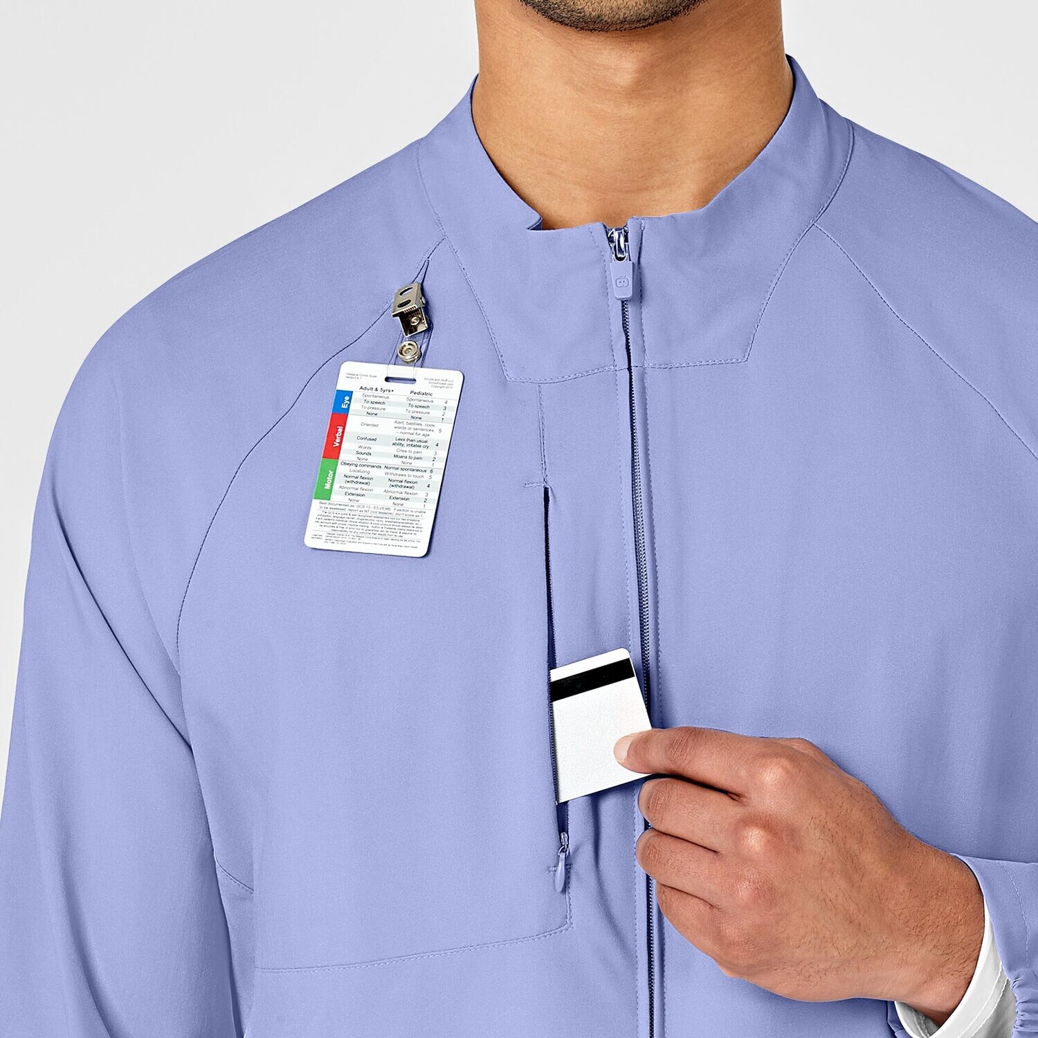Casacca uomo 8355 manica lunga con zip ceil blue