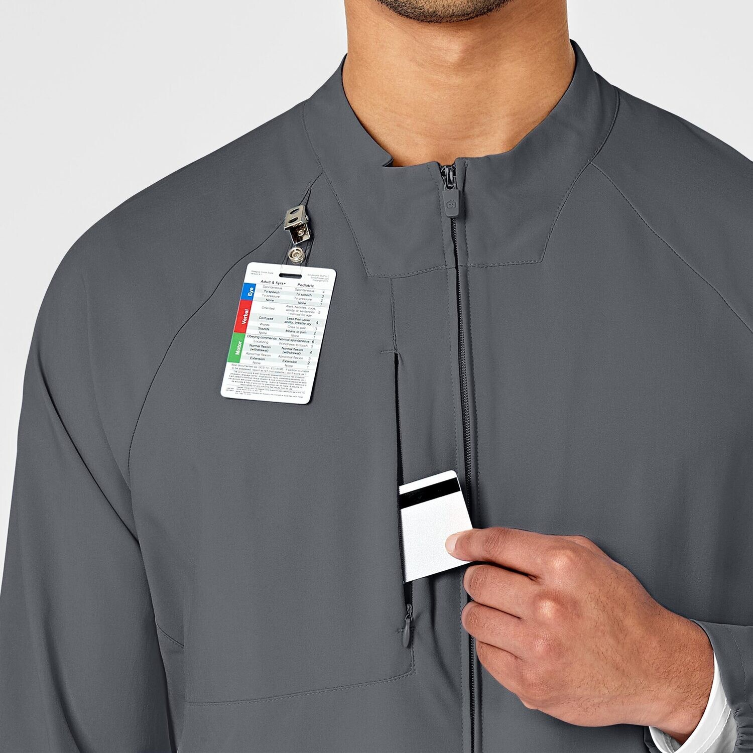 Casacca uomo 8355 manica lunga con zip pewter