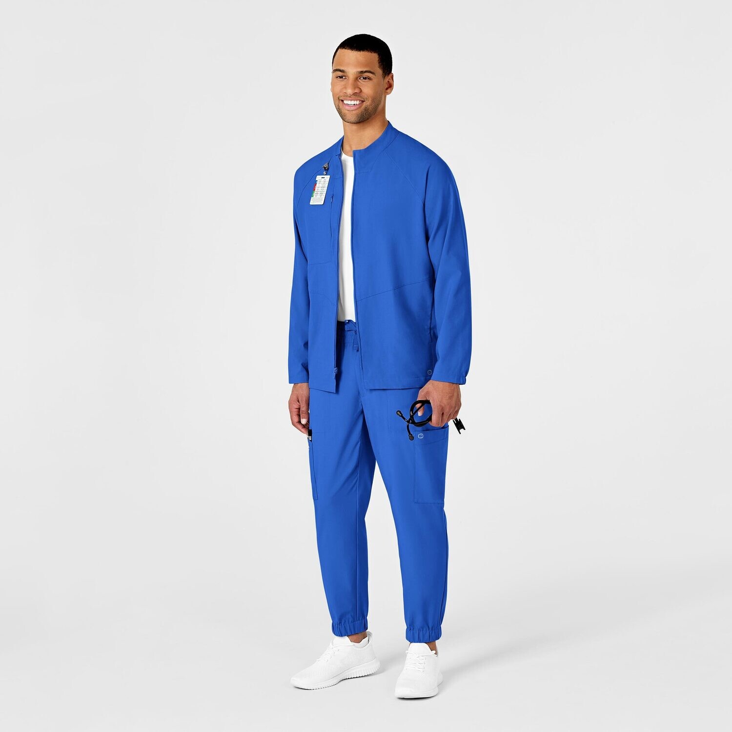 Casacca uomo 8355 manica lunga con zip royal blue