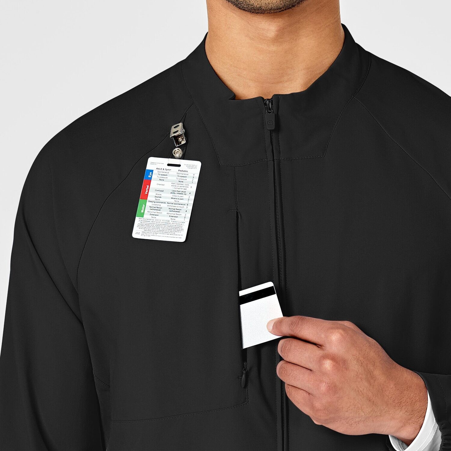 Casacca uomo 8355 manica lunga con zip black