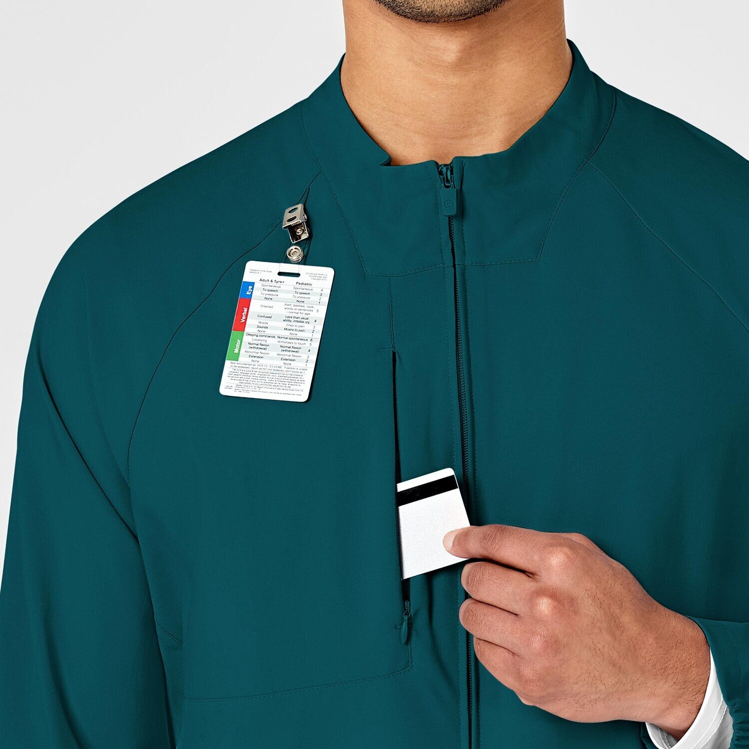 Casacca uomo 8355 manica lunga con zip caribbean blue