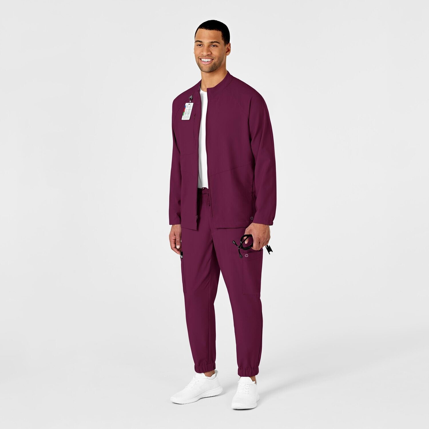 Casacca uomo 8355 manica lunga con zip wine