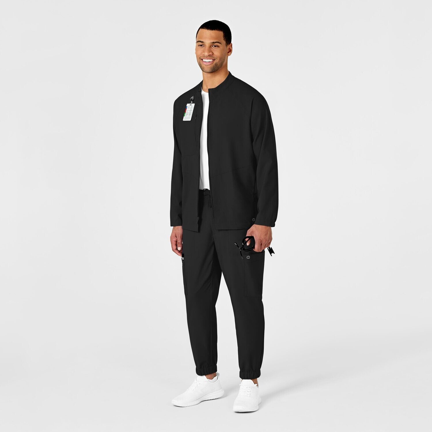 Casacca uomo 8355 manica lunga con zip black