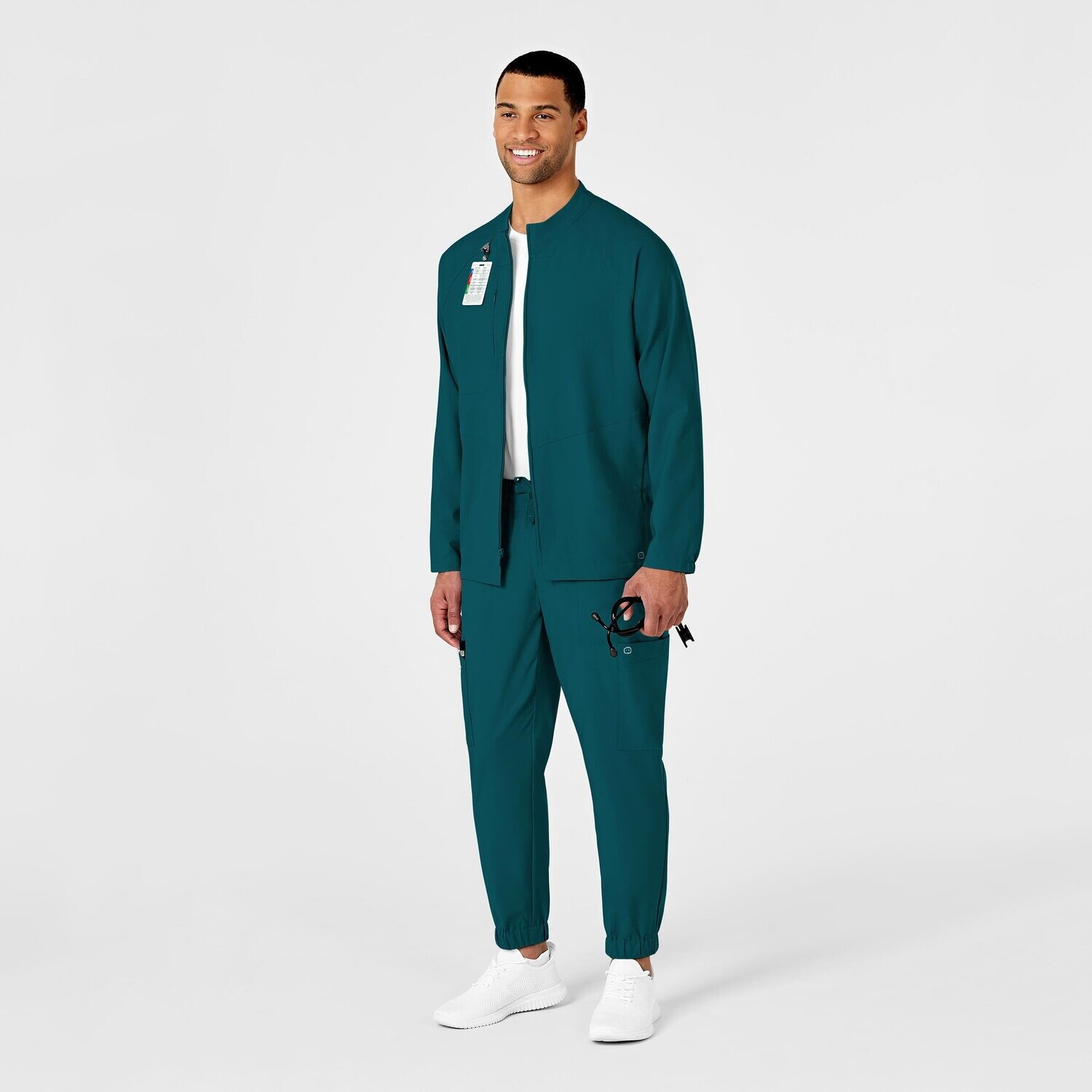 Casacca uomo 8355 manica lunga con zip caribbean blue