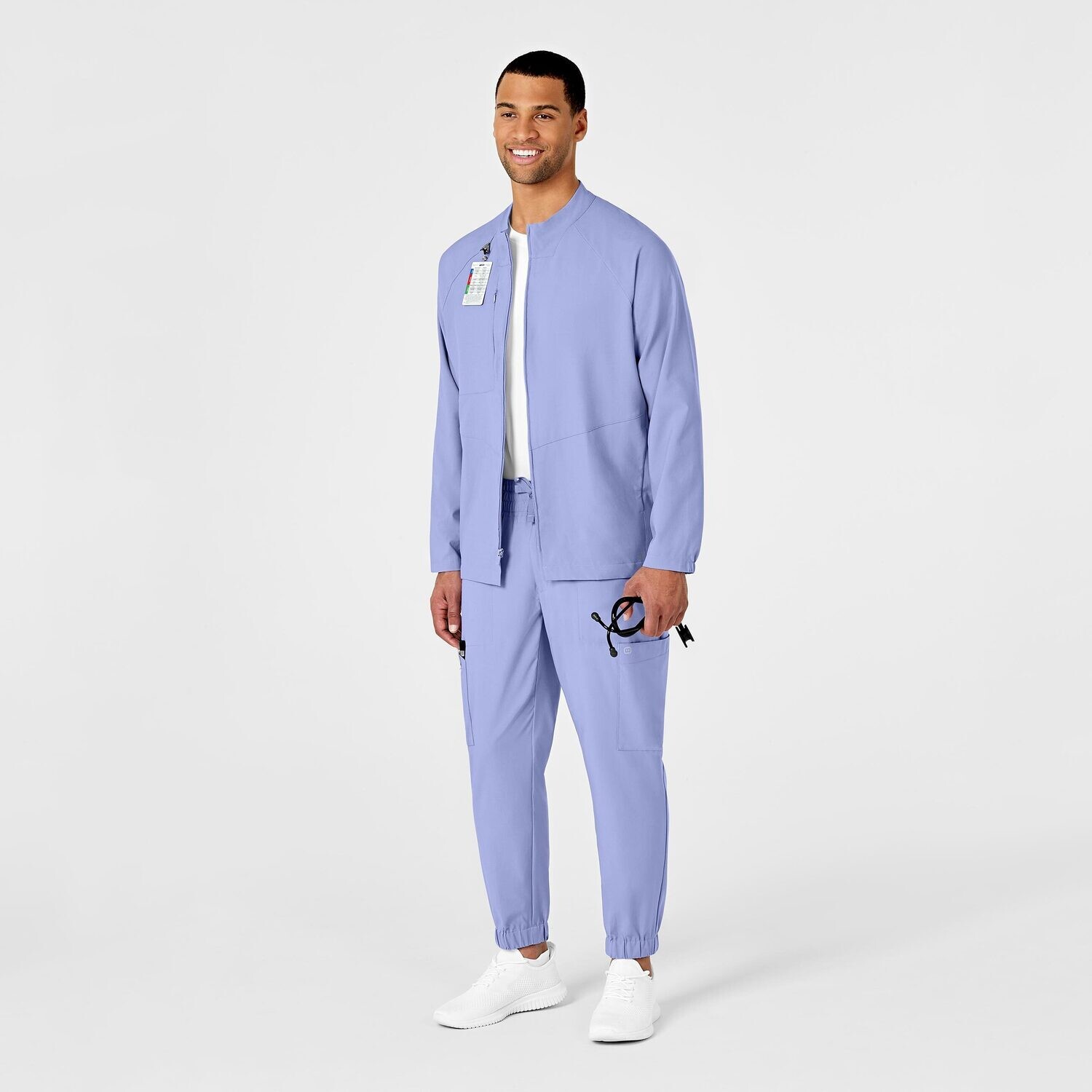 Casacca uomo 8355 manica lunga con zip ceil blue