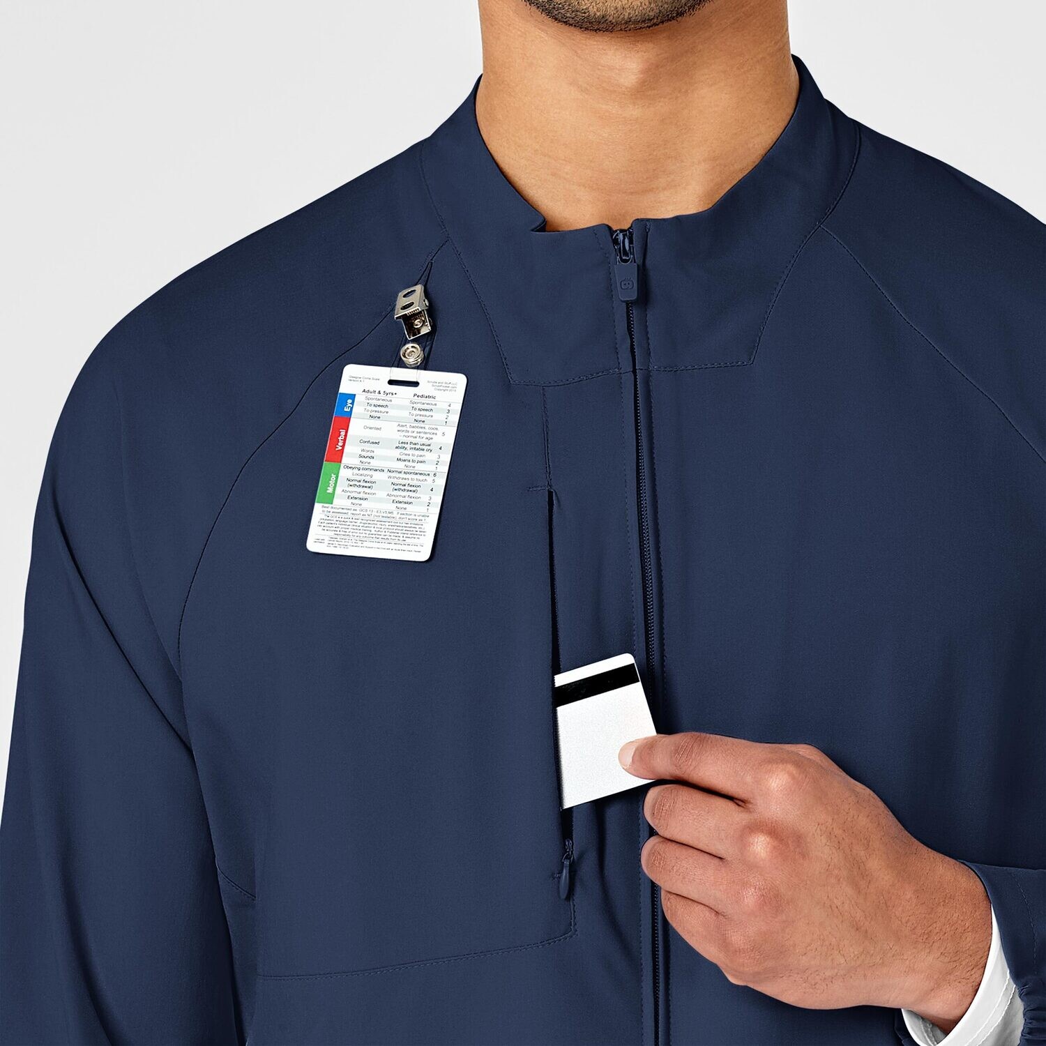 Casacca uomo 8355 manica lunga con zip navy blue