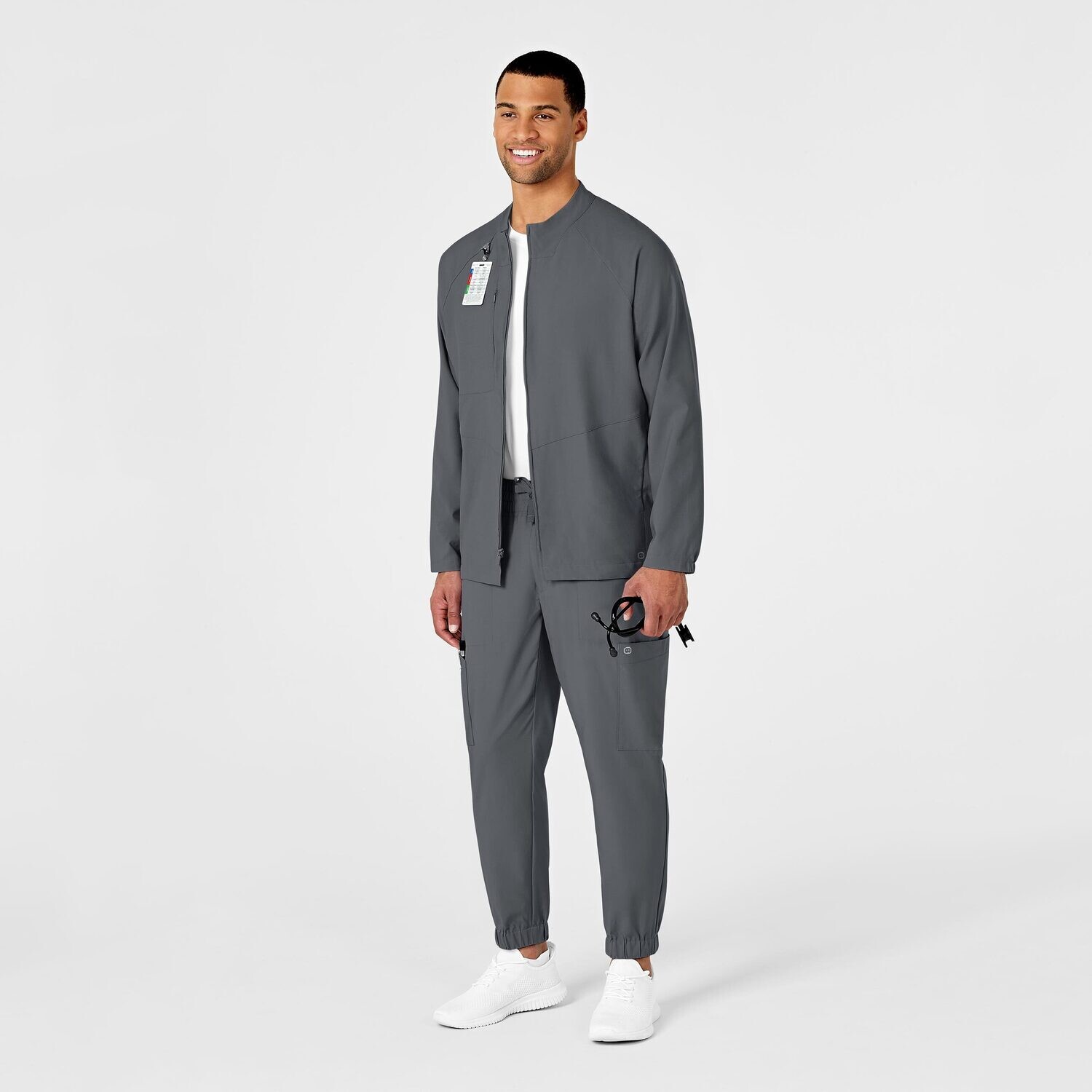 Casacca uomo 8355 manica lunga con zip pewter
