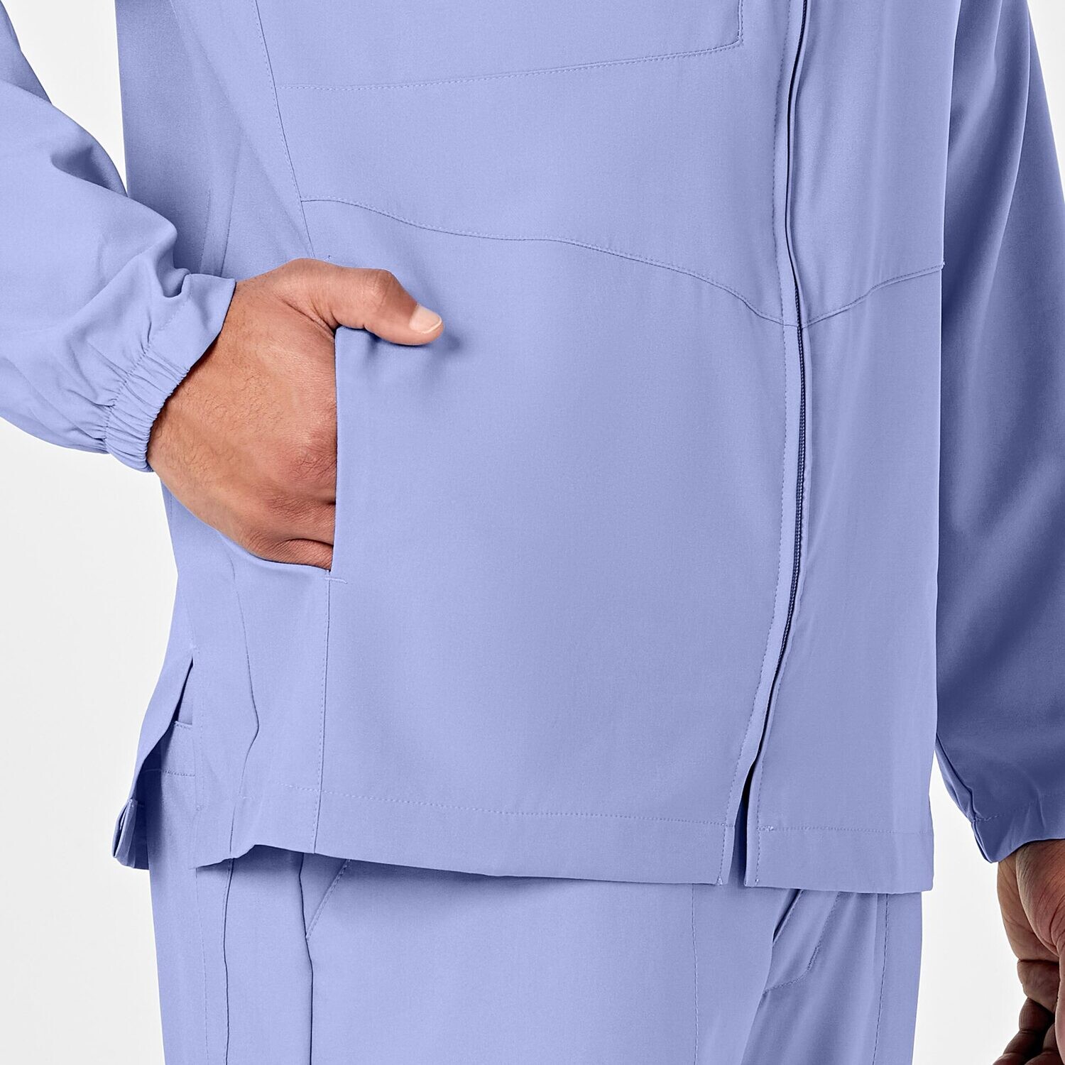 Casacca uomo 8355 manica lunga con zip ceil blue