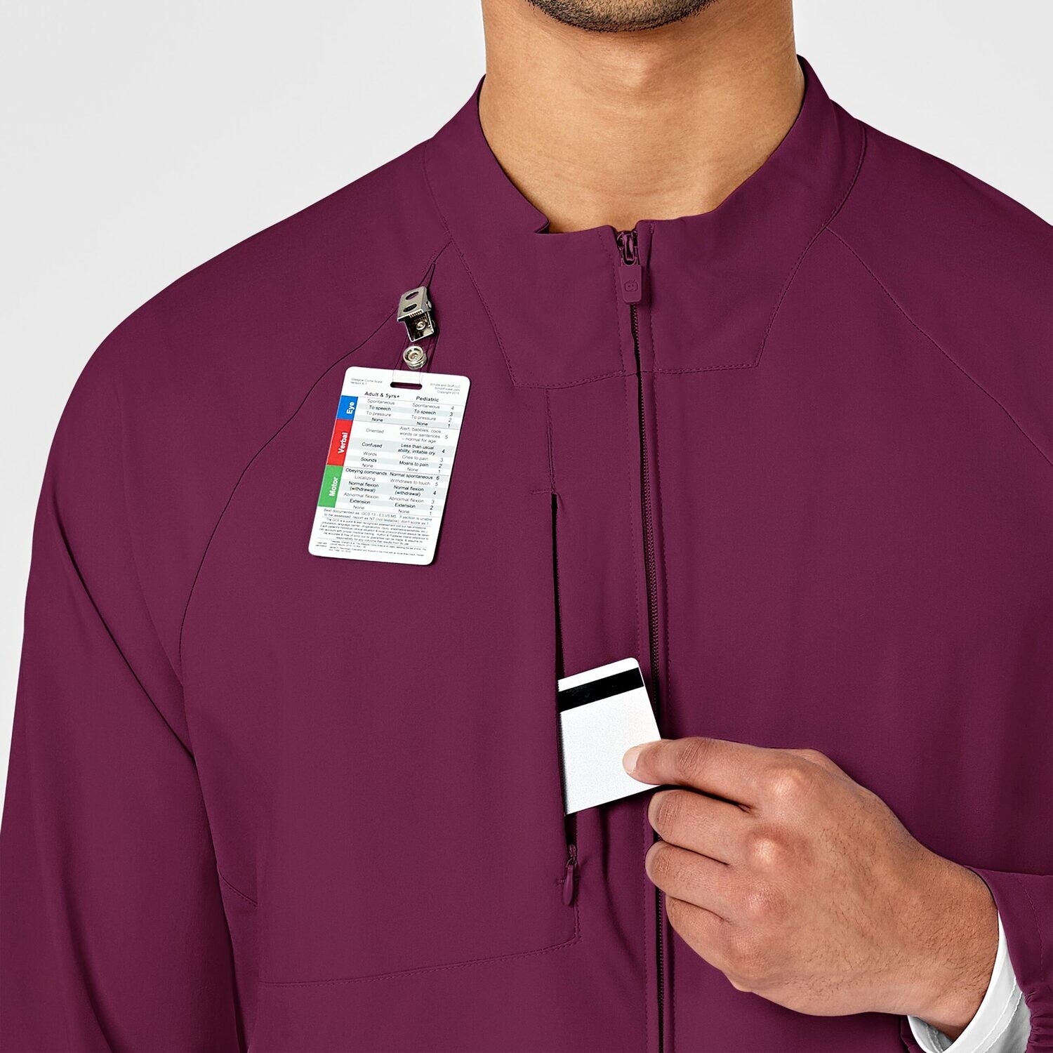 Casacca uomo 8355 manica lunga con zip wine