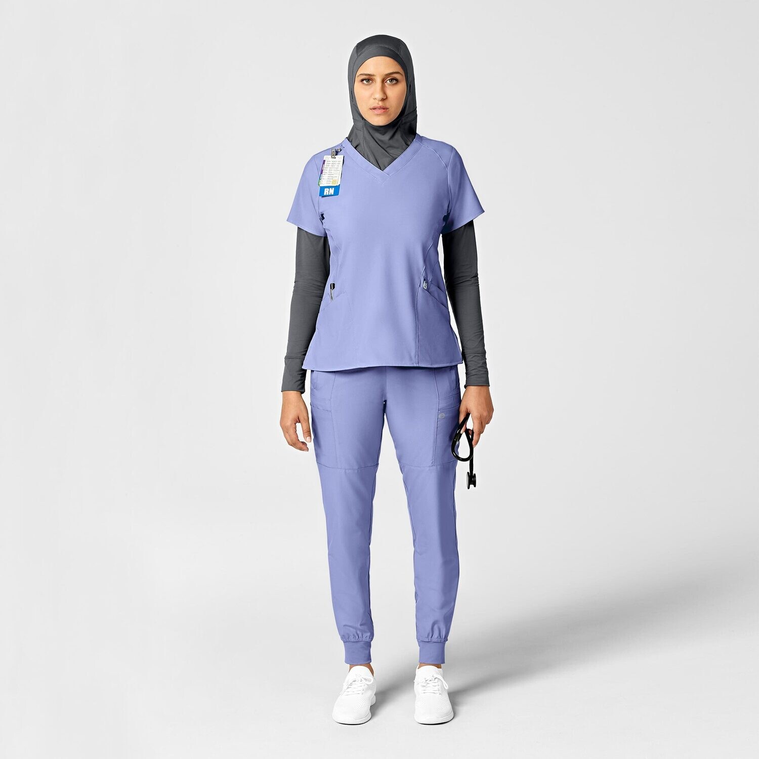 Pantalone donna 5555 cargo jogger ceil blue