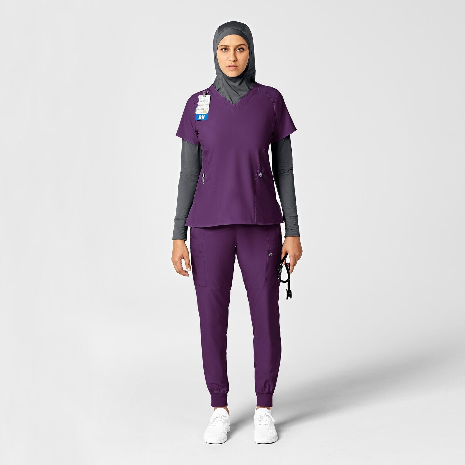 Pantalone donna 5555 cargo jogger eggplant