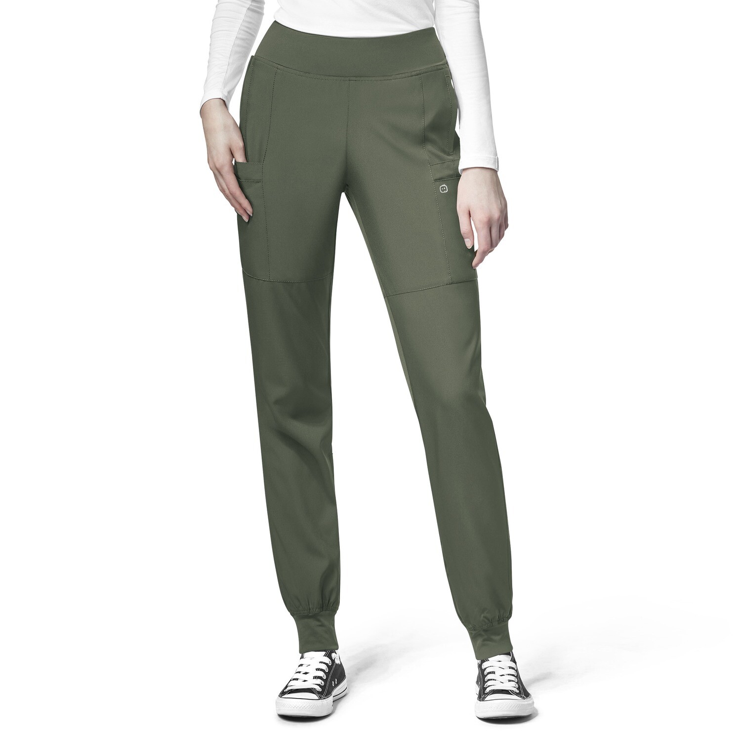 Pantalone donna 5555 cargo jogger olive