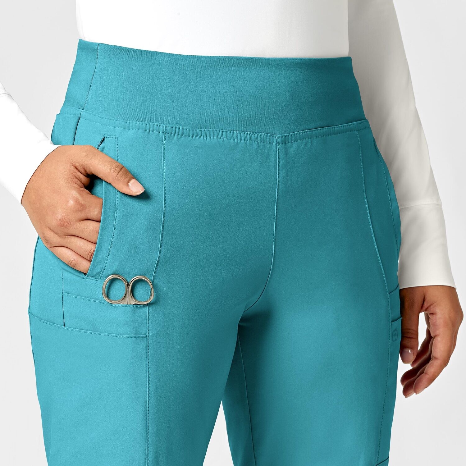 Pantalone donna 5555 cargo jogger teal blue
