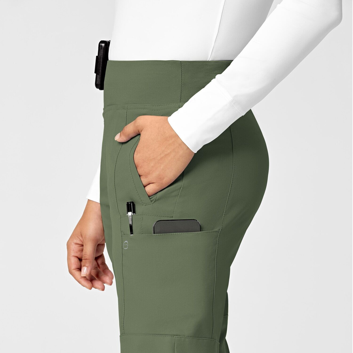 Pantalone donna 5555 cargo jogger olive