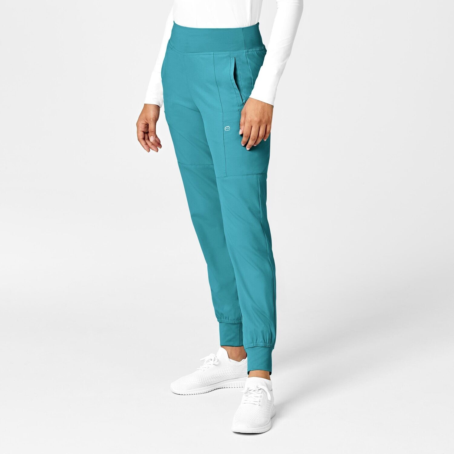 Pantalone donna 5555 cargo jogger teal blue