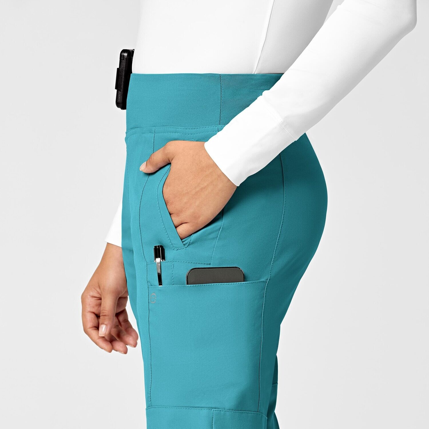 Pantalone donna 5555 cargo jogger teal blue