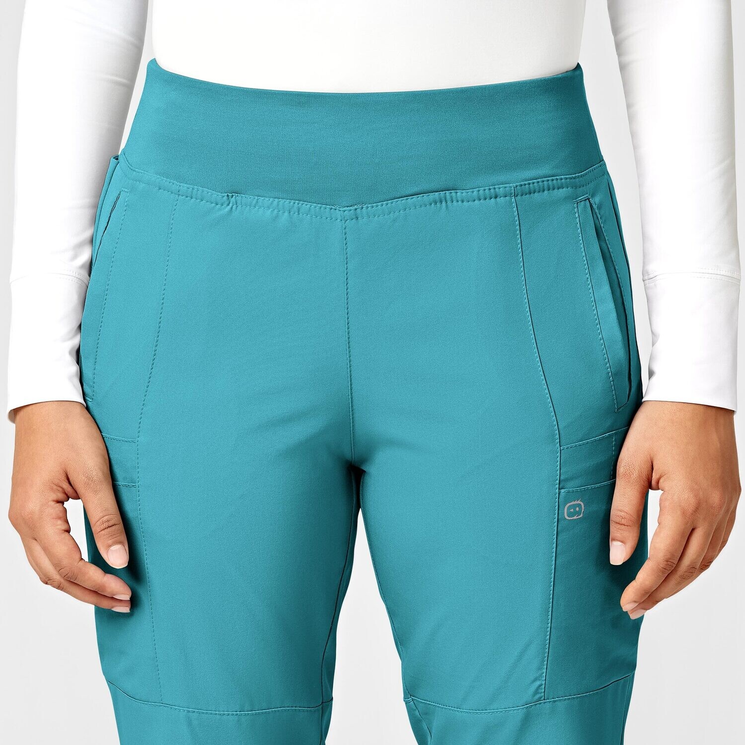 Pantalone donna 5555 cargo jogger teal blue