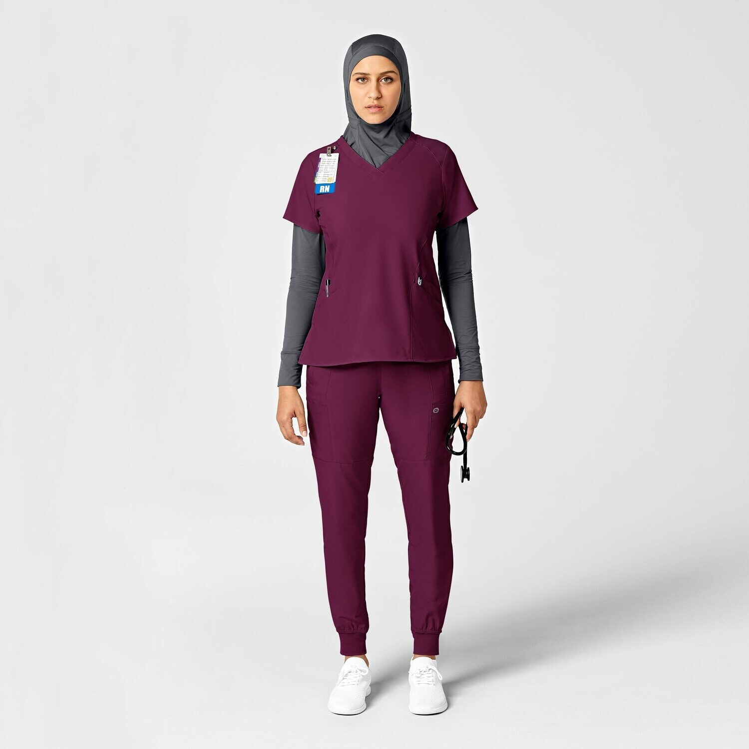 Pantalone donna 5555 cargo jogger wine