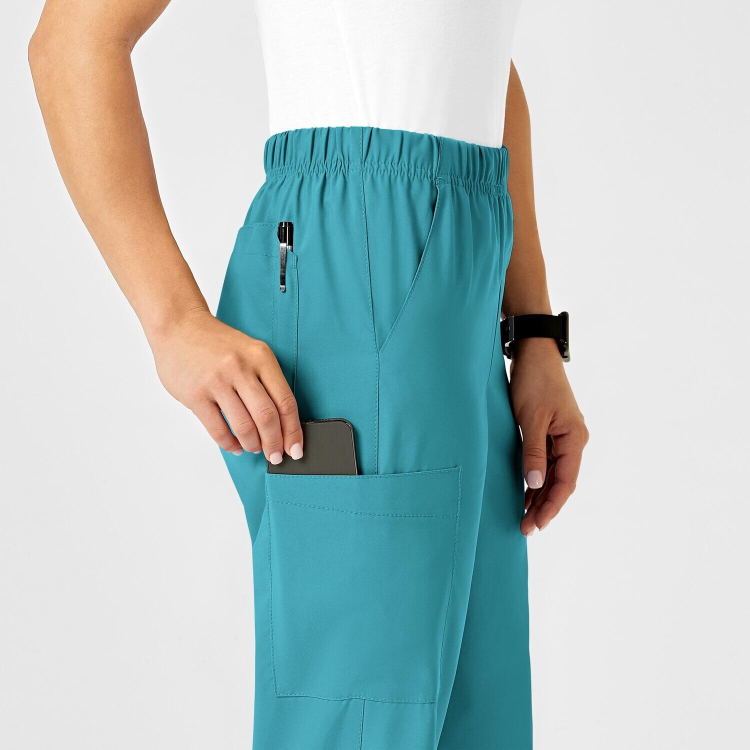 Pantalone unisex 5855 cargo teal blue
