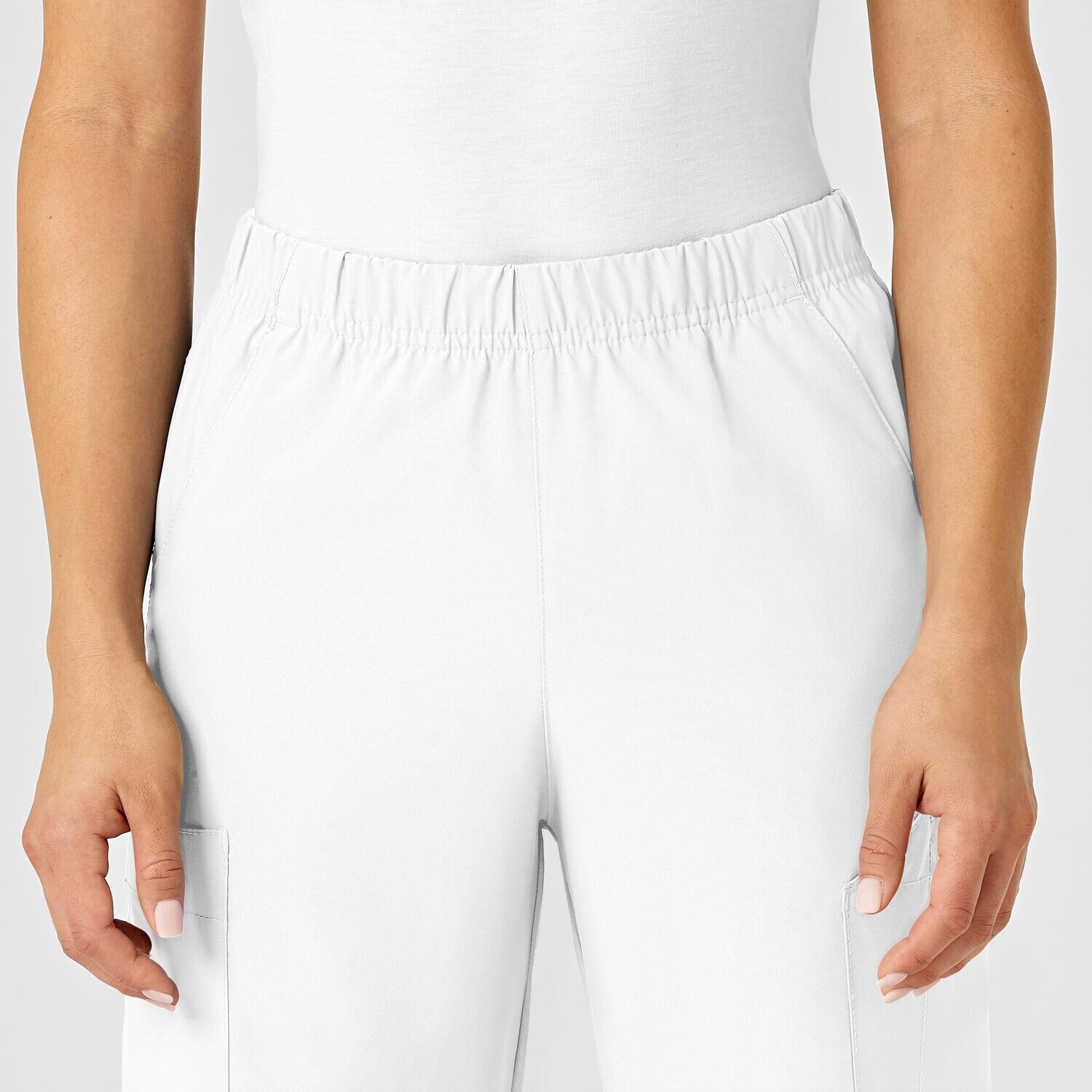 Pantalone unisex 5855 cargo white