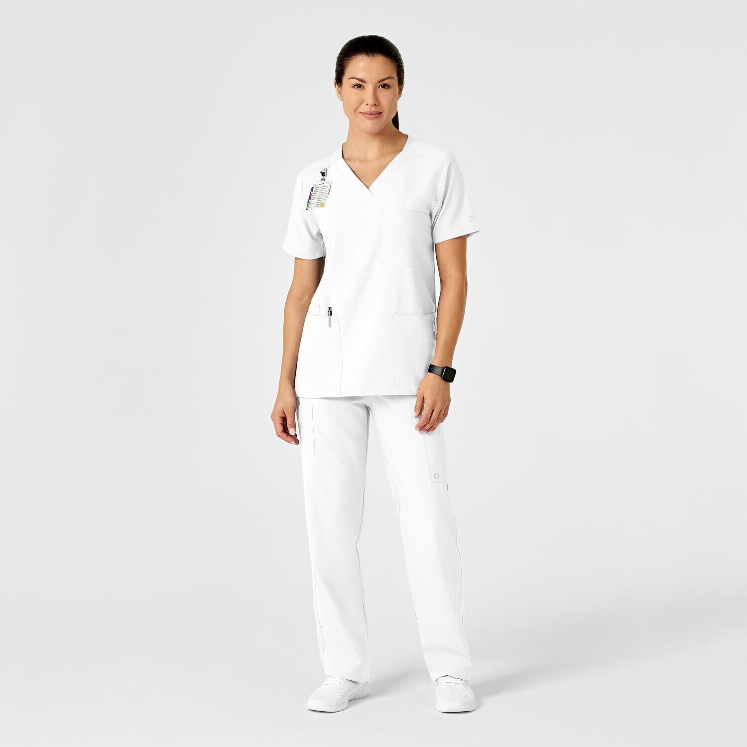 Pantalone unisex 5855 cargo white