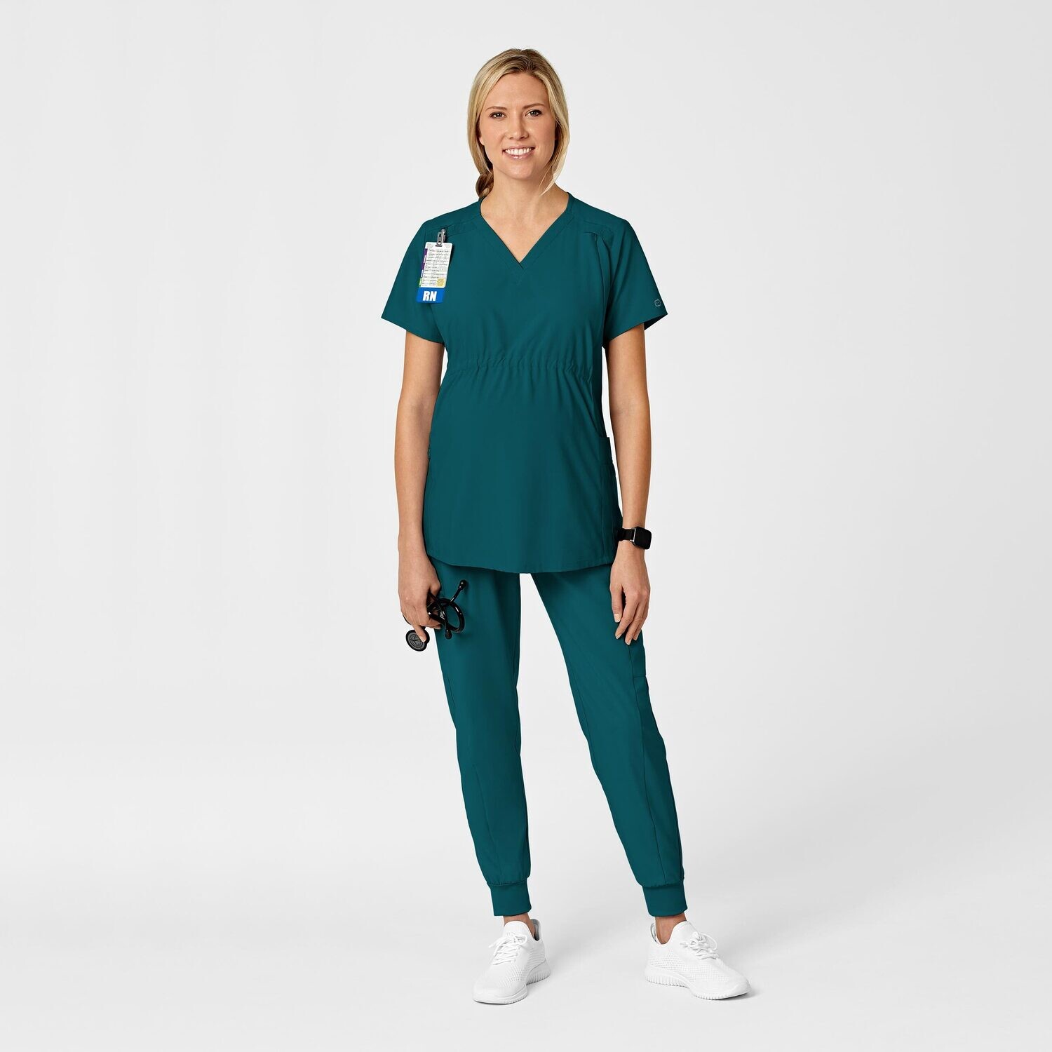 Casacca donna 4555 scollo a V maternity caribbean blue